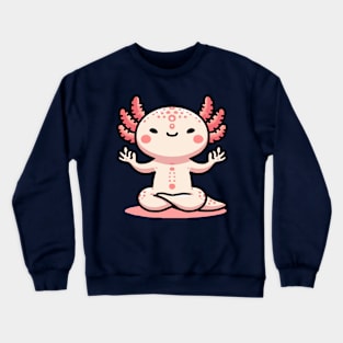 yoga axolotl meditating Crewneck Sweatshirt